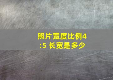 照片宽度比例4:5 长宽是多少